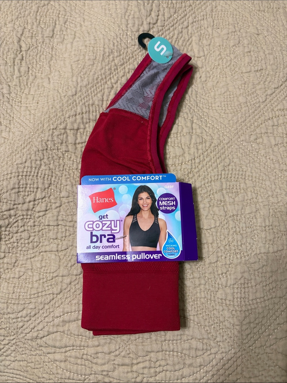 Hanes Get Cozy Seamless Pullover Bra - Deep Red